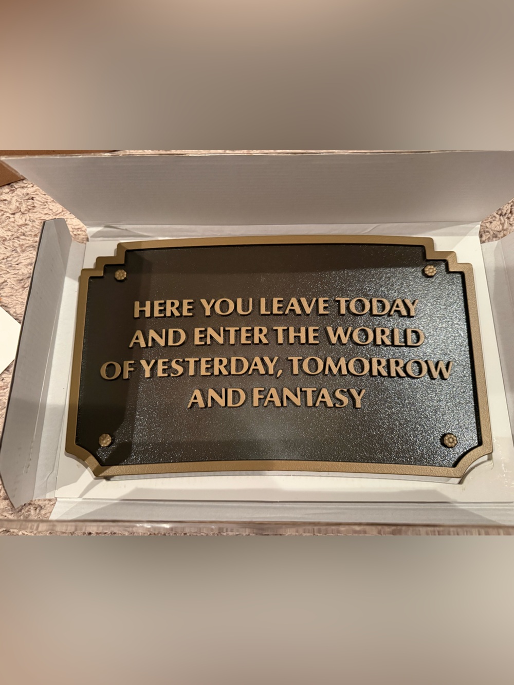 🏰✨ Disney Park Entrance Plaque Replica “Here You Leave Today” Wall Sign